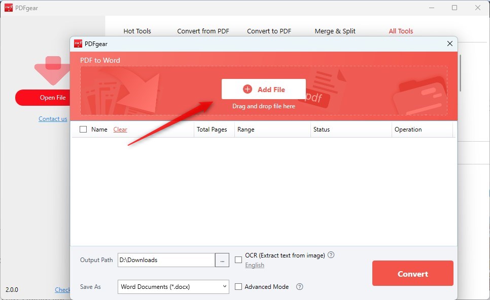 Add Files to Converter