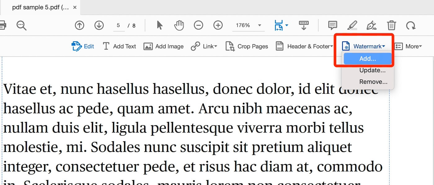Add Watermark in PDF in Acrobat
