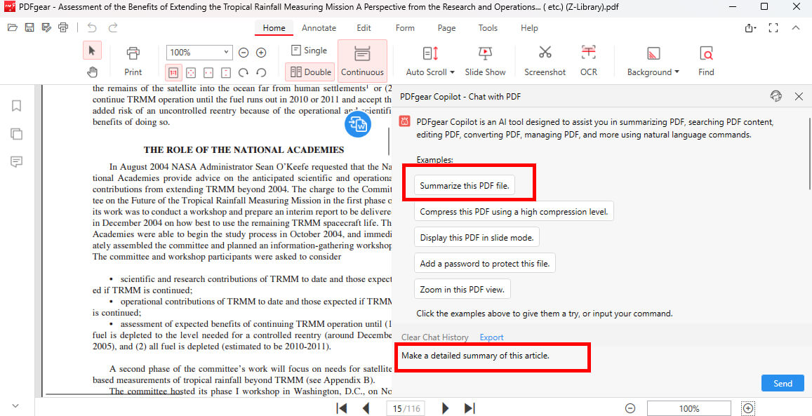 Get the Article Summary from PDFgear Chatbot