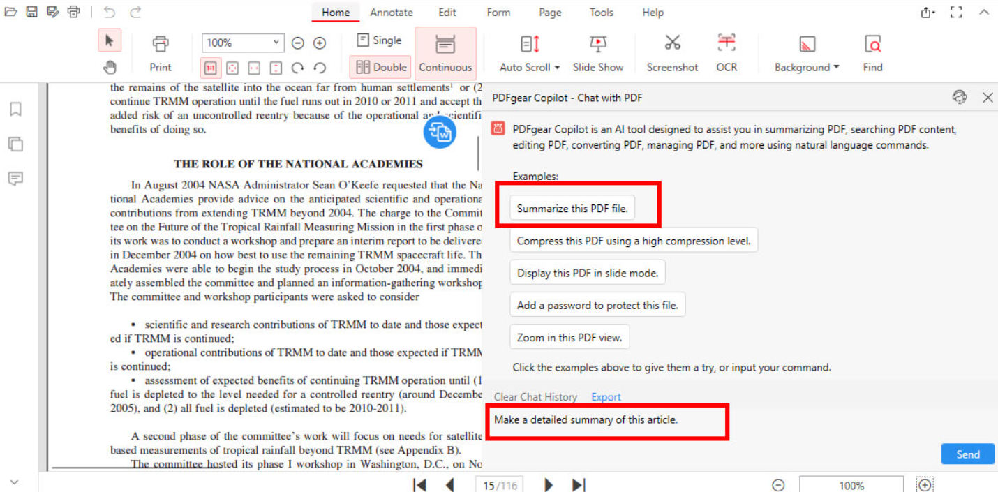 Get the Article Summary from PDFgear Chatbot