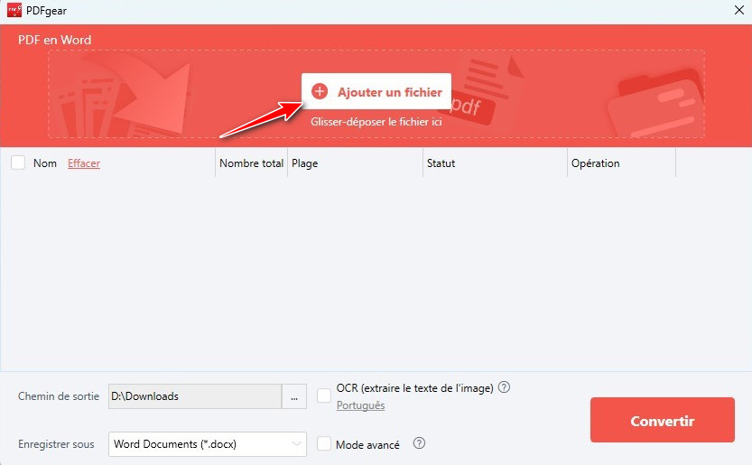 Ajouter des fichiers PDF scannés à PDFgear