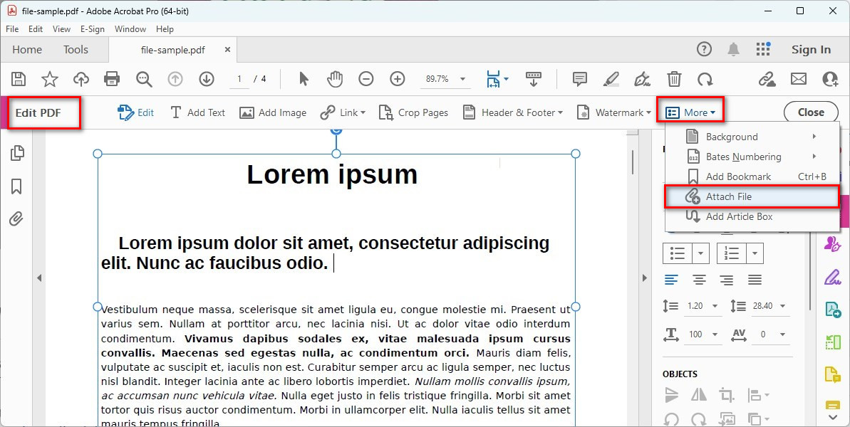Lampirkan File ke PDF di Acrobat