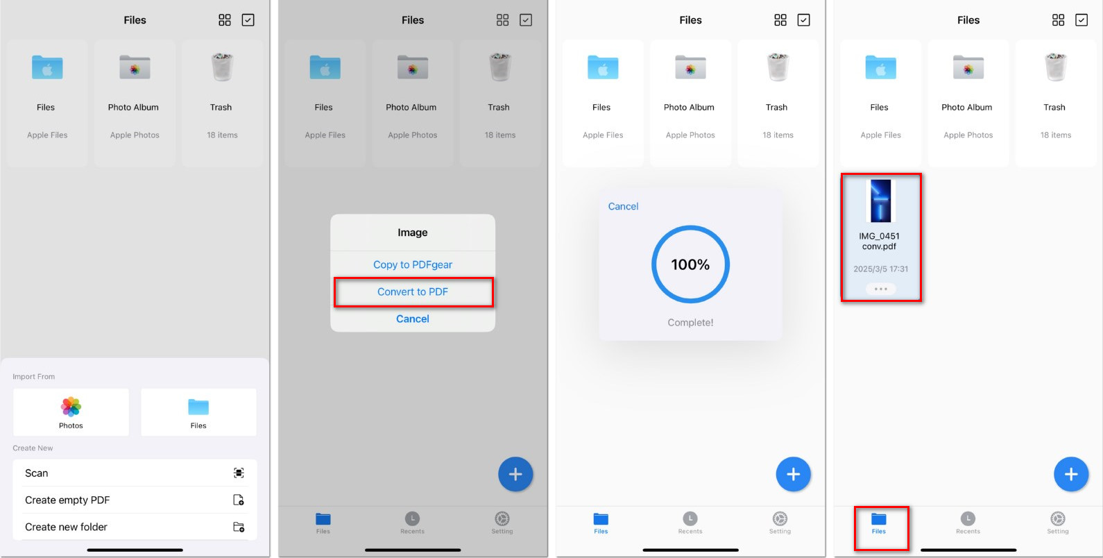 Batch Convert Image to PDF on iPhone