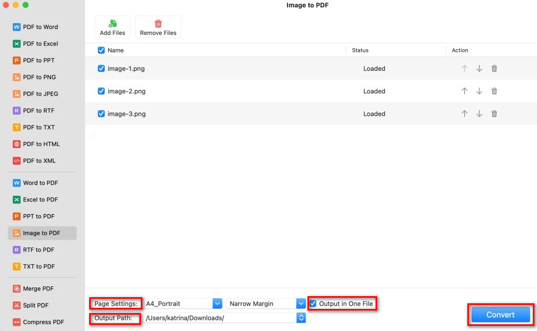 Batch Convert Image to PDF on Mac