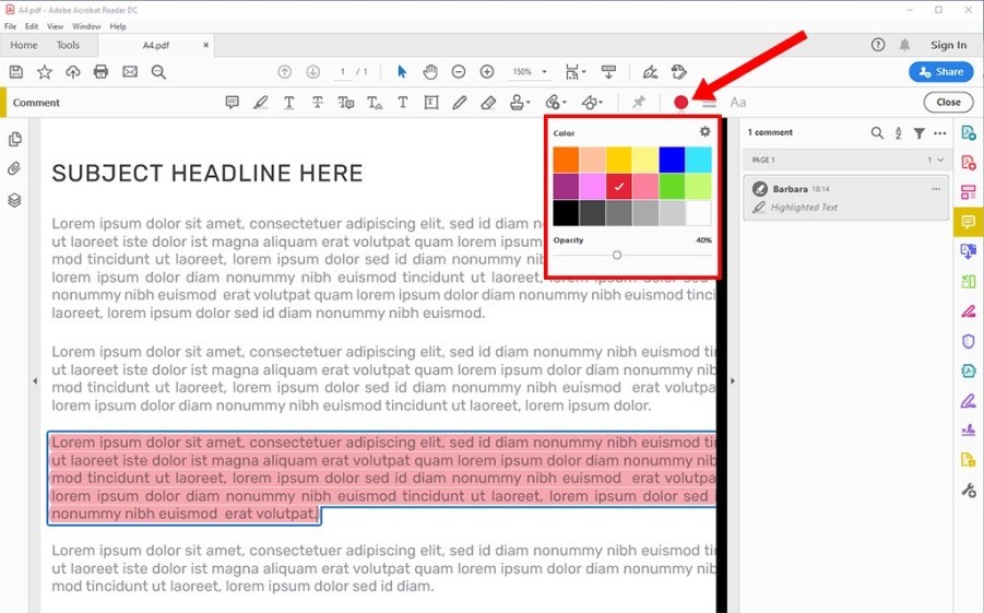 Change Highlight Color in Adobe Acrobat
