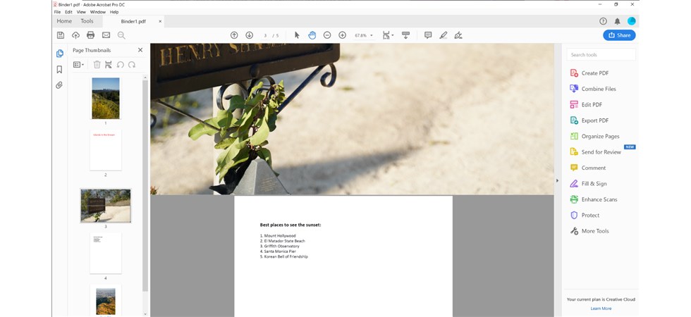 Die zusammengeführte Datei in Adobe überprüfen