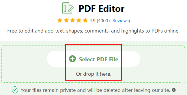 Drag and Open a PDF in PDFgear Online Signer
