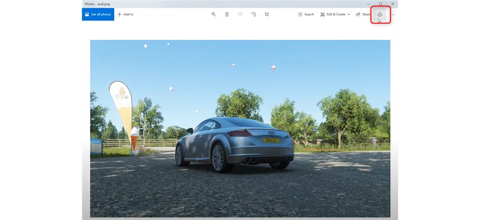 Click the Printer Icon