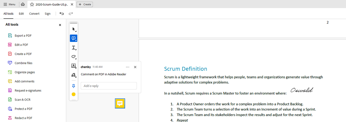 Comment on PDF in Adobe