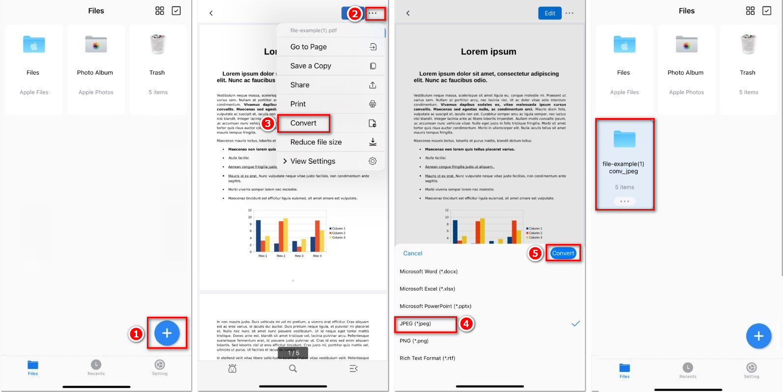 Convert PDF to JPG on iPhone