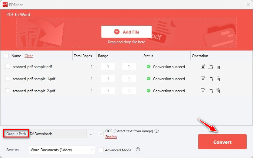 Batch Convert Scanned PDF to Word