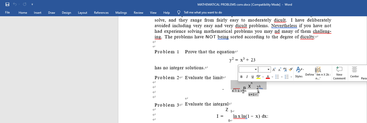 Converted Word with Math Equations