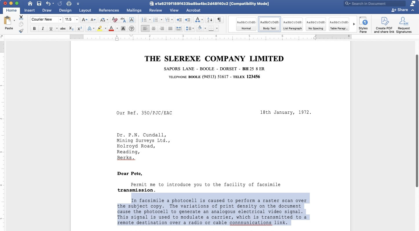 Copy Text from the Converted Word File
