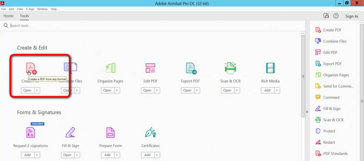 Criar PDF no Acrobat