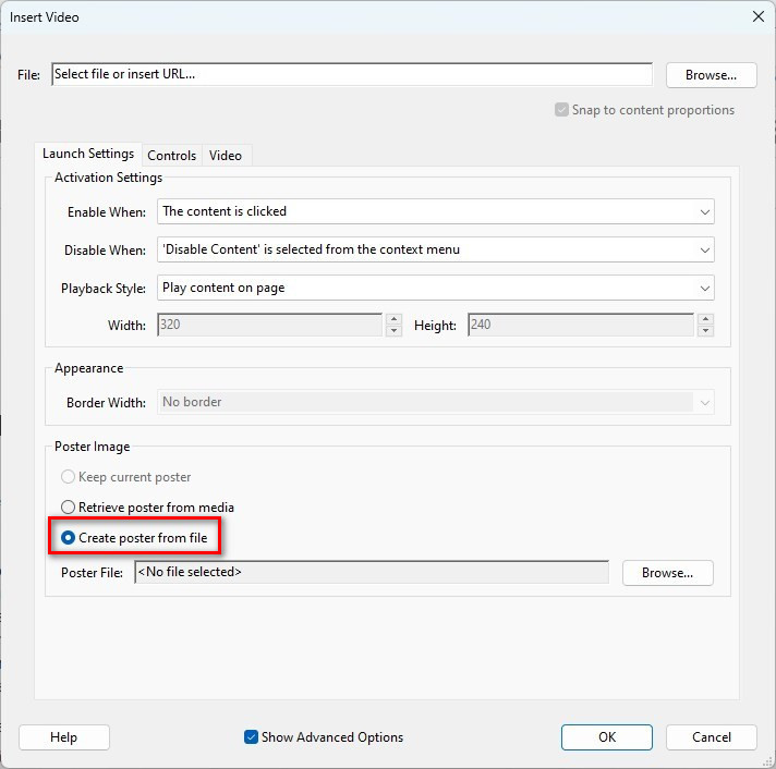 Créer une miniature pour la vidéo intégrée