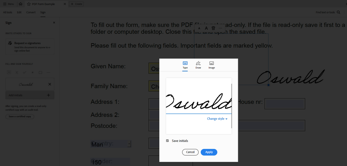 Create Signatures in Adob