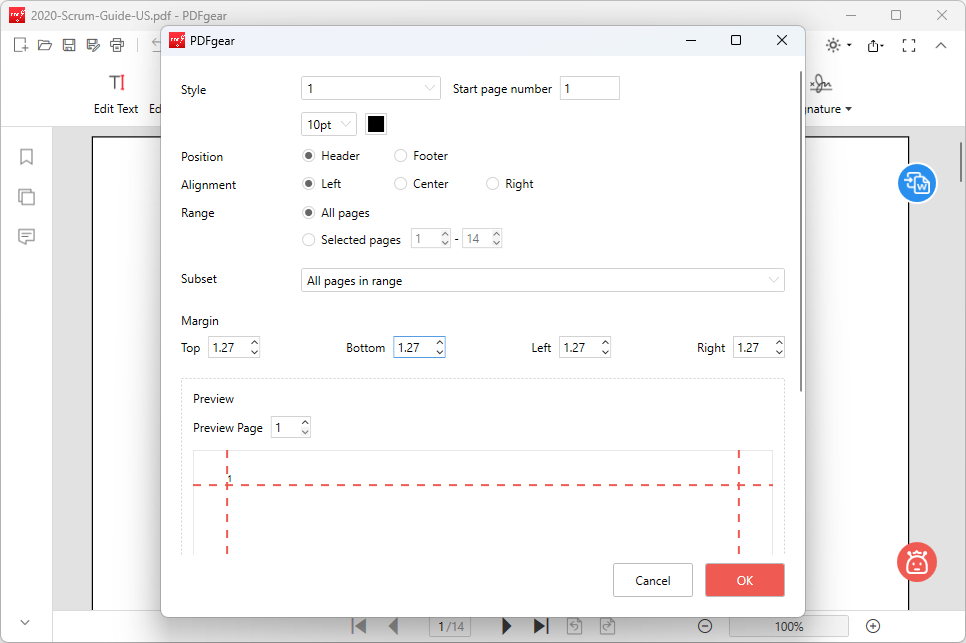 Customize Page Number