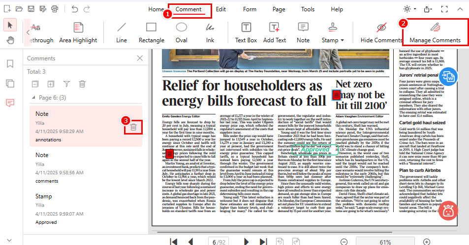 Delete Annotations to Reduce PDF Size