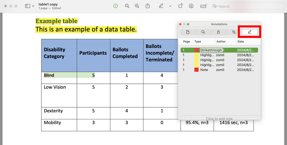 Delete PDF Annotations with Preview 