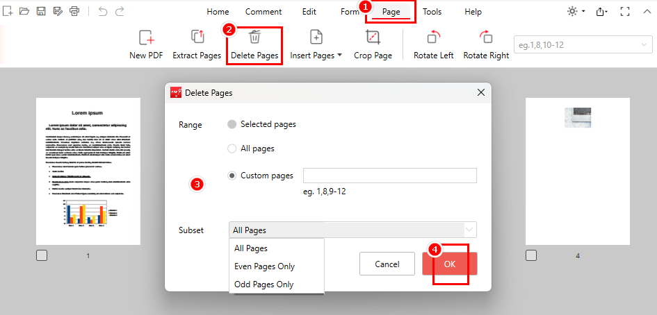 Delete PDF Pages with PDFgear