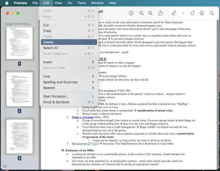 Supprimer des Pages PDF avec Preview sur Mac