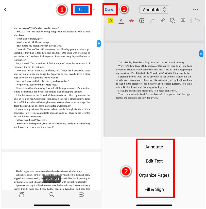 Edit PDF on iPhone with PDFgear