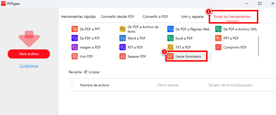 Encuentra la función "Llenar Formulario"