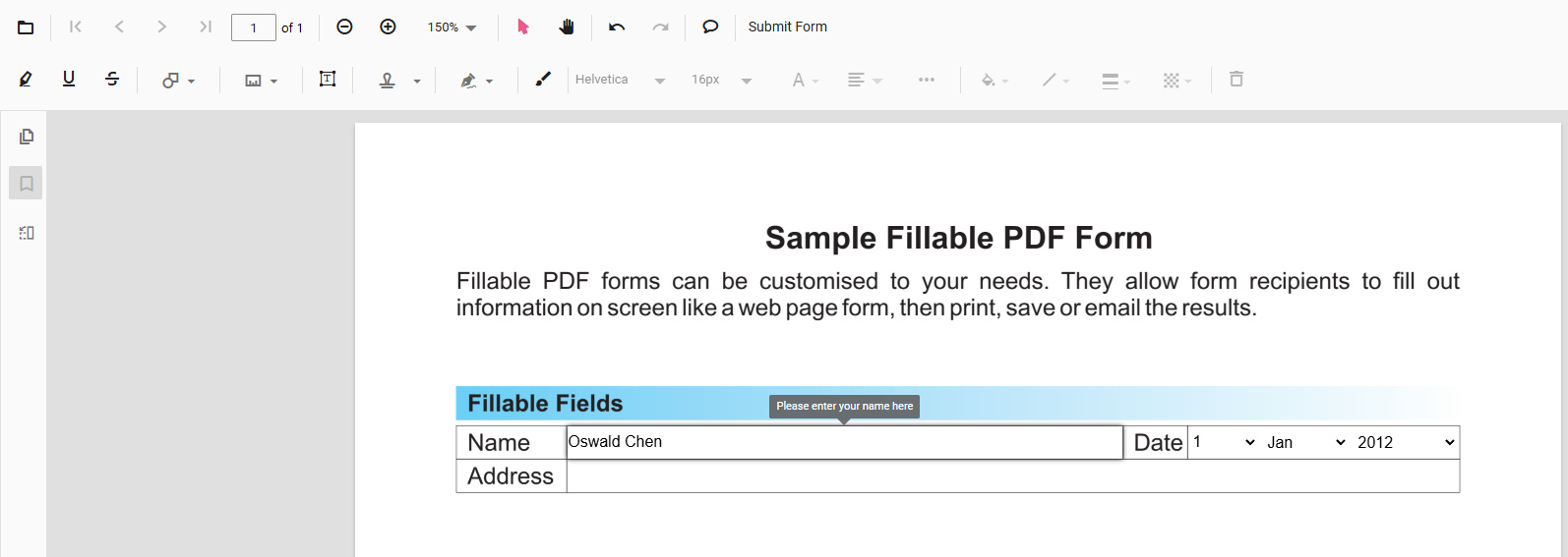 Fill in PDF