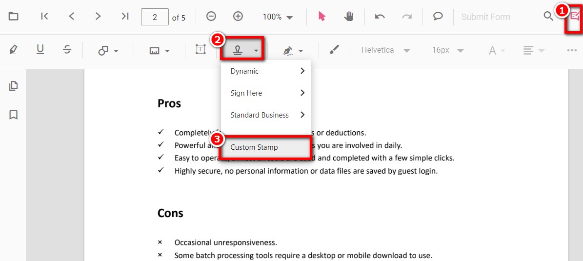 Localiser le bouton de tampon personnalisé