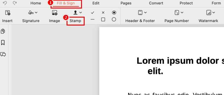 Navigate to the Stamp Button in PDFgear