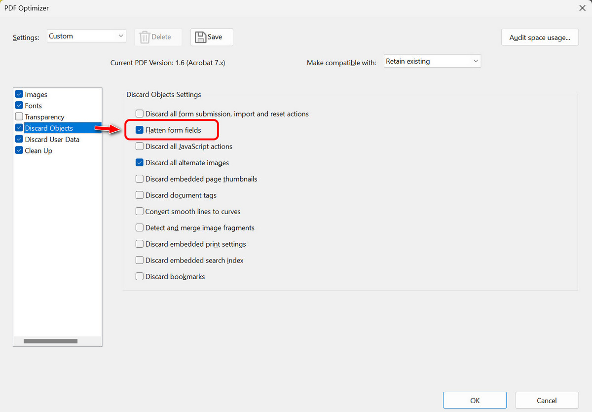 Flatten Form Fields with Acrobat