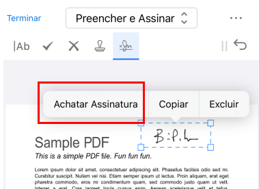 Adicionar e Achatar a Assinatura no iPhone