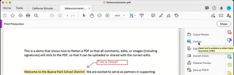 Go to the Preflight Feature in Acrobat