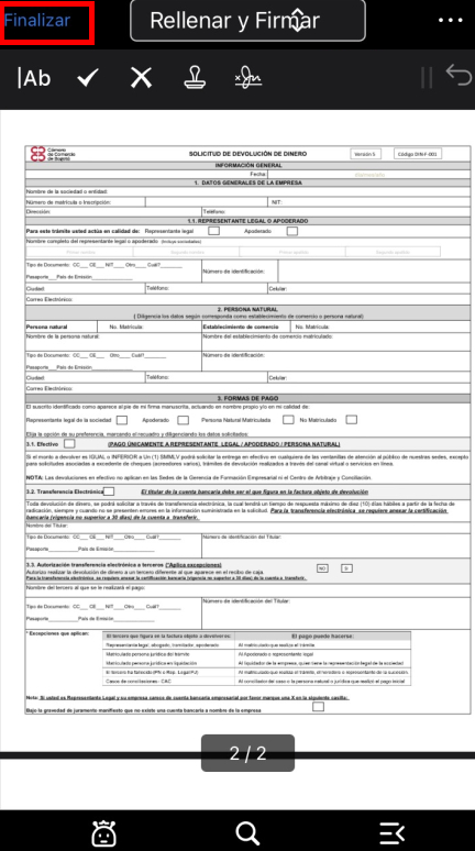 Haz clic en Hecho para completar el proceso