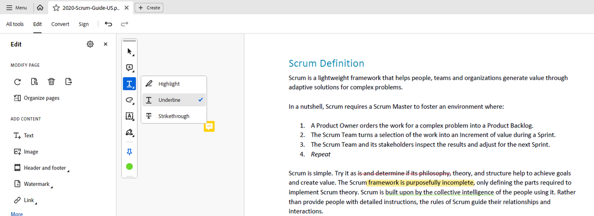 Highlight PDF Text in Adobe Reader