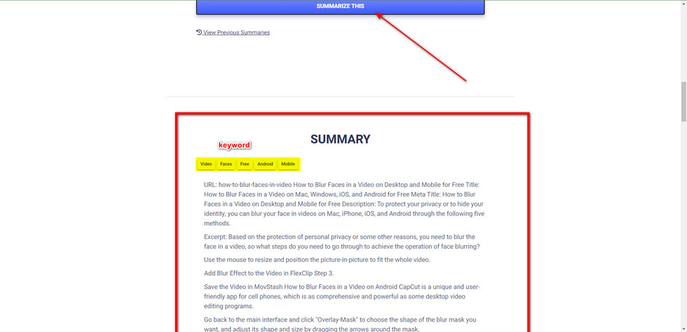 Use TLDR to Summarize an Article