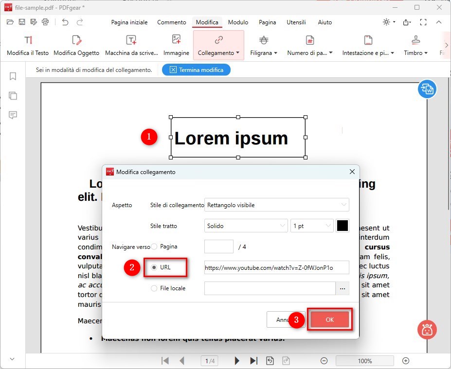 Incorporare Video in PDF con PDFgear