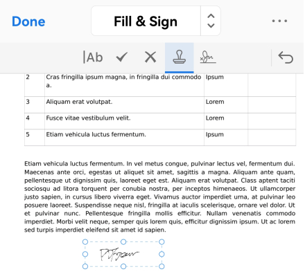 Insert the Signature Stamp into PDF on Mobile