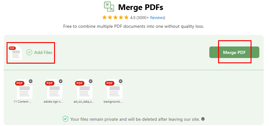 Merge PDFs with PDFgear Online Merger