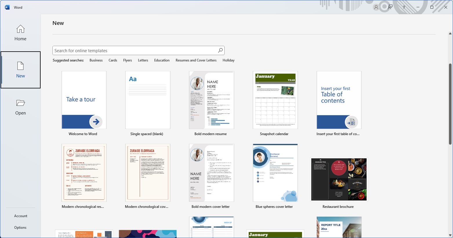 Browse for Templates