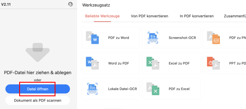 PDF mit PDFgear auf dem Mac öffnen
