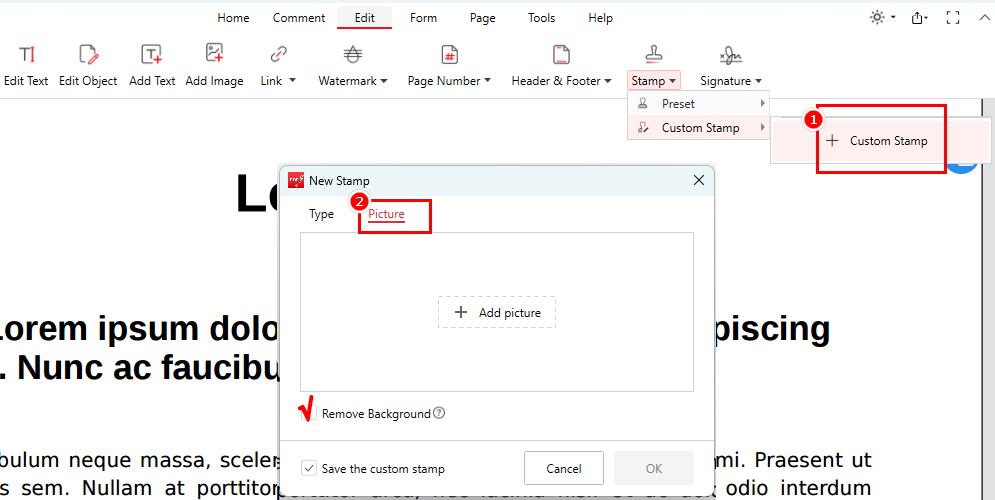 Create a Signature Stamp by Uploading Picture