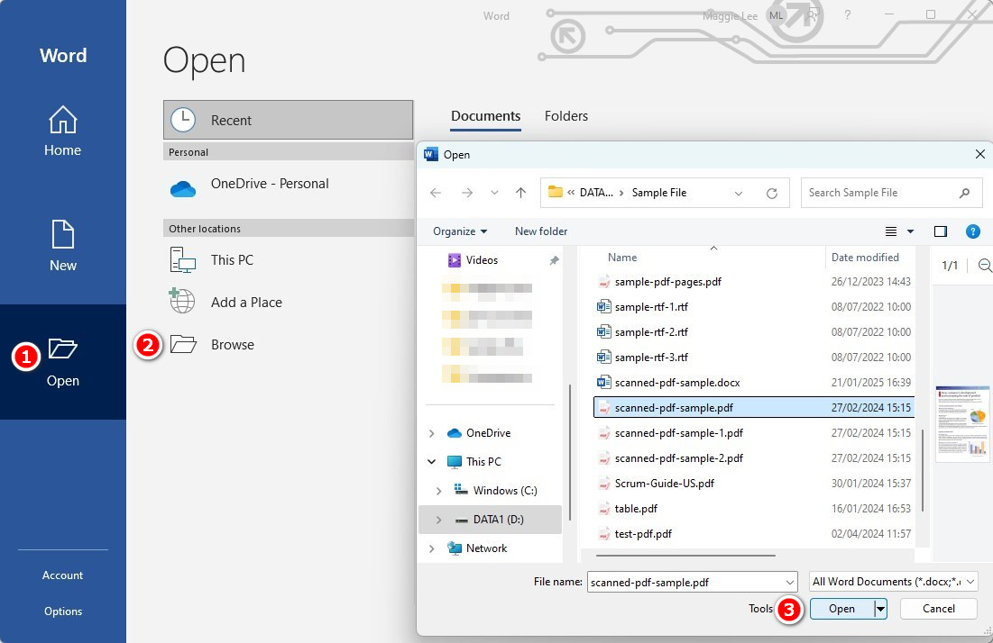 Abrir un PDF Escaneado en MS Word