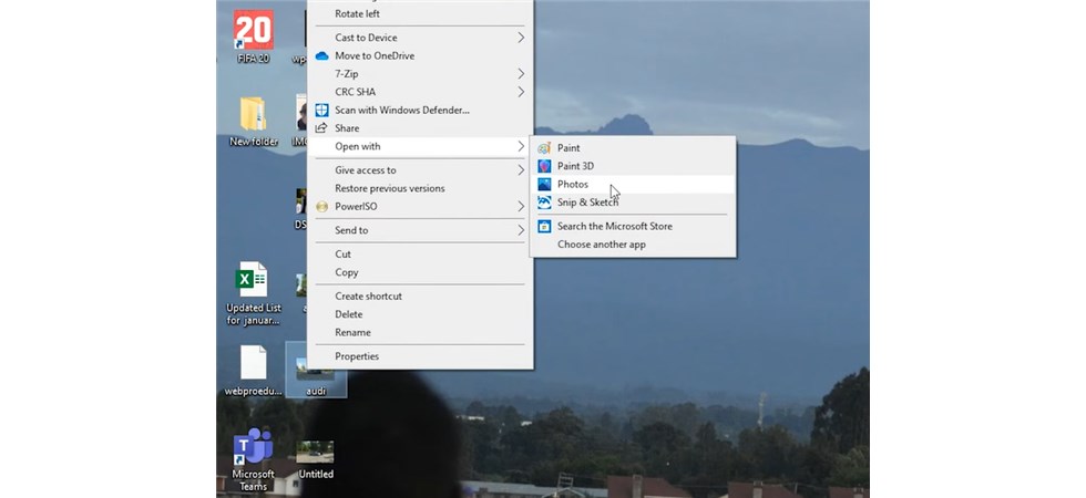 Open JPG with the Photos