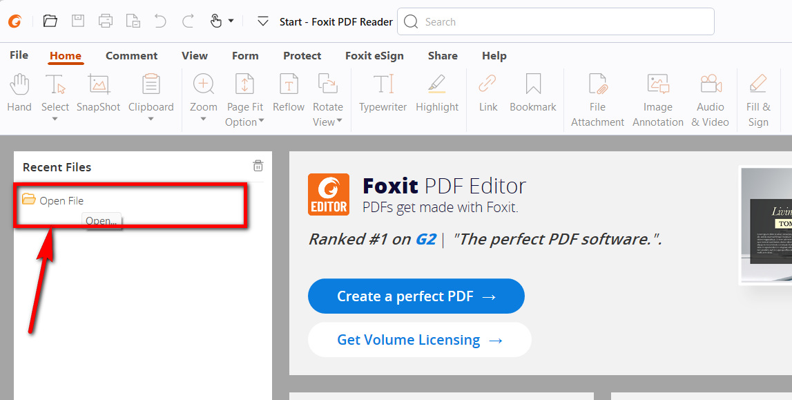 Ouvrir un PDF dans Foxit Reader