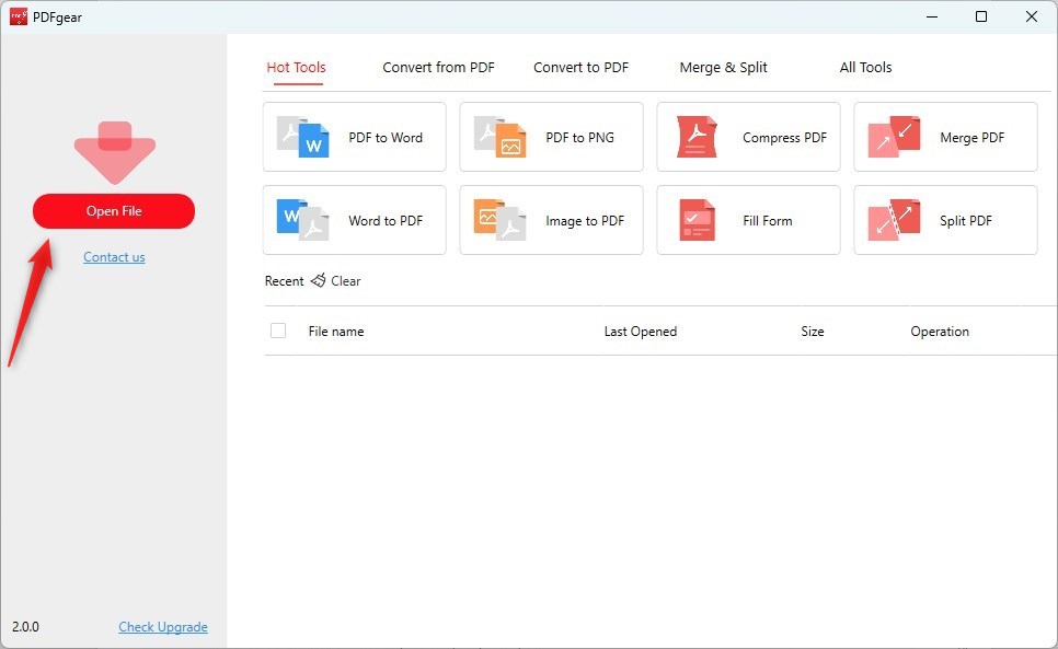 Open PDF in PDFgear Desktop