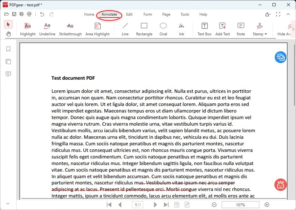 Open the Annotate Tab