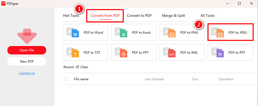 Choose PDFgear for Windows PDF to JPEG Converter