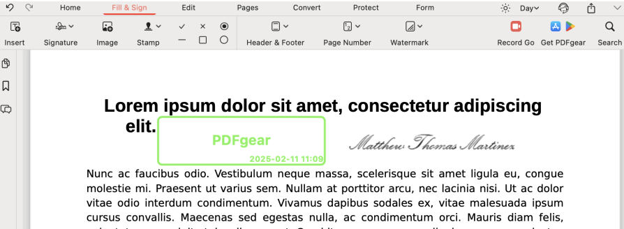 Insert the Signature Stamp into PDF