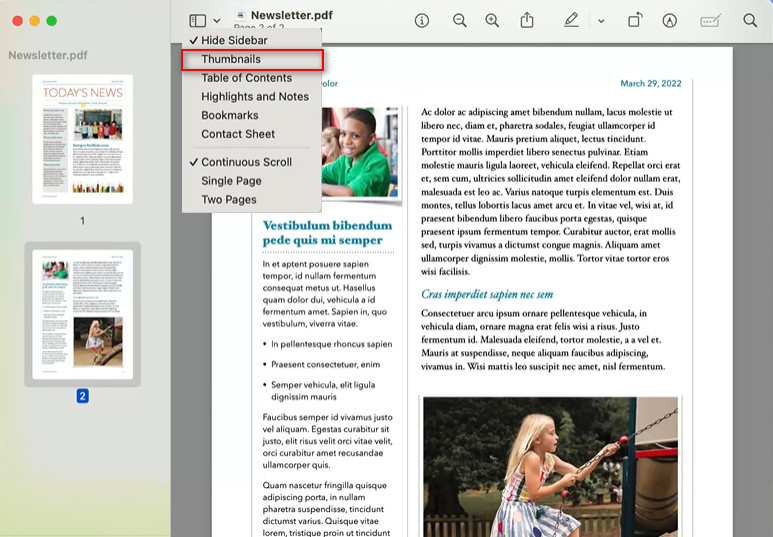 プレビュサムネイルモード